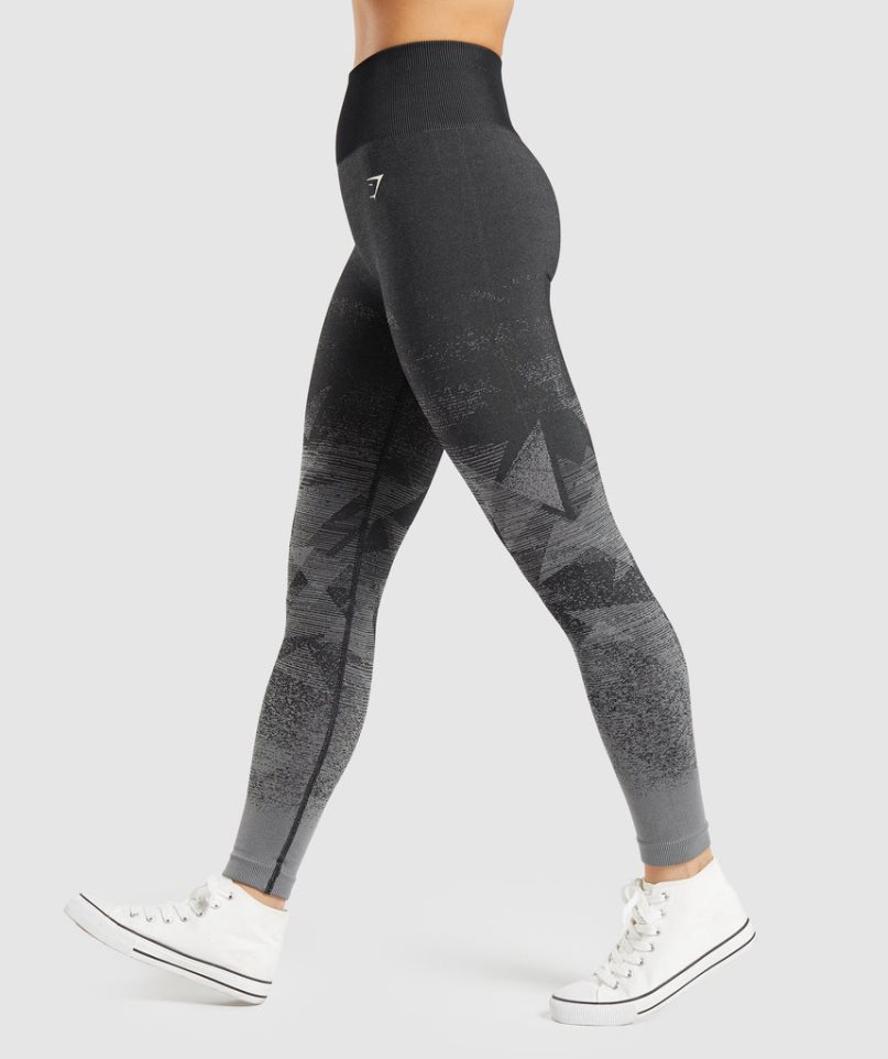 Women's Gymshark Adapt Ombre Seamless Leggings Black | CA 71605D